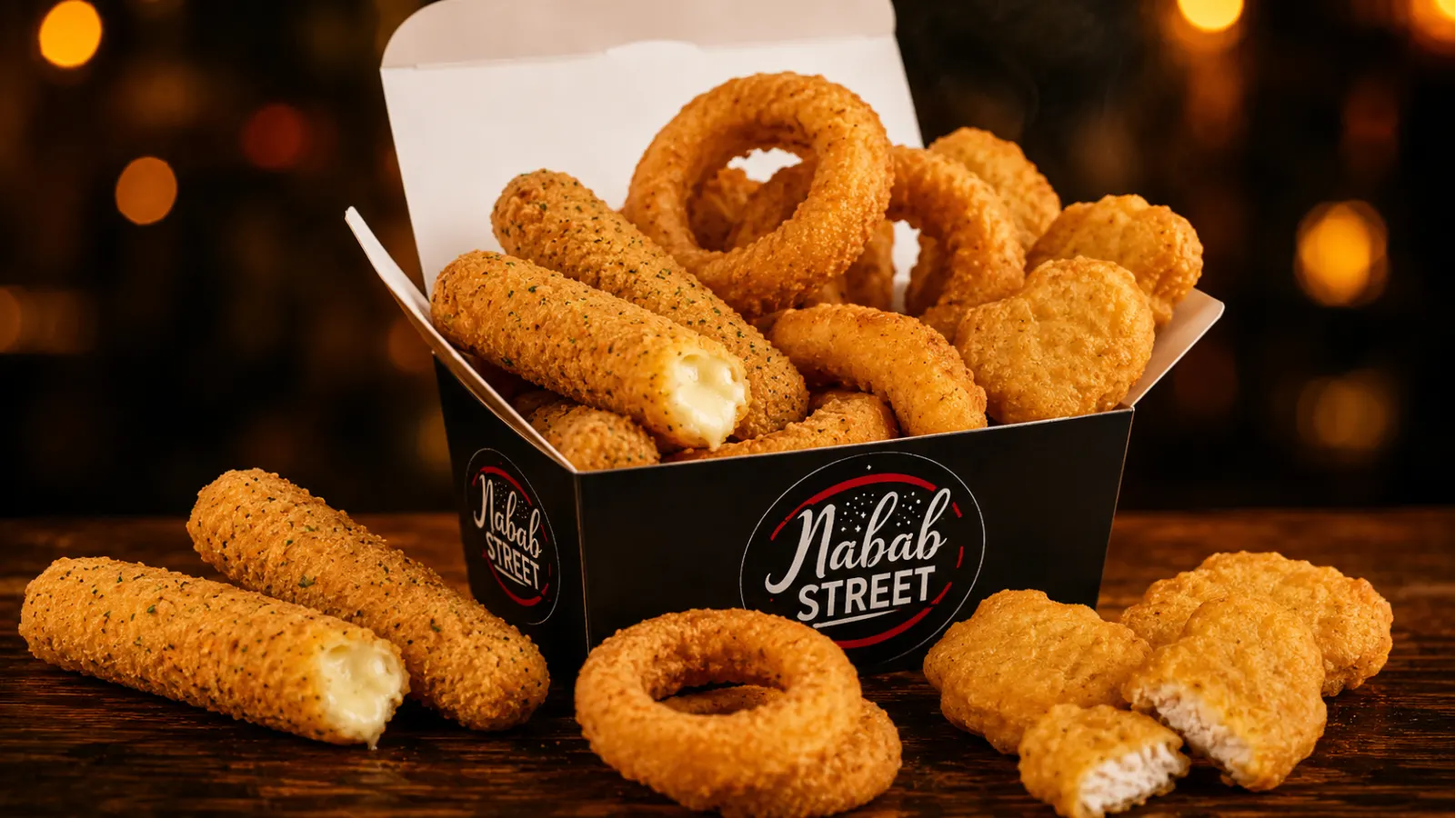 Barquette Snacking : Nuggets/Mozza Stick/Onion Rings
